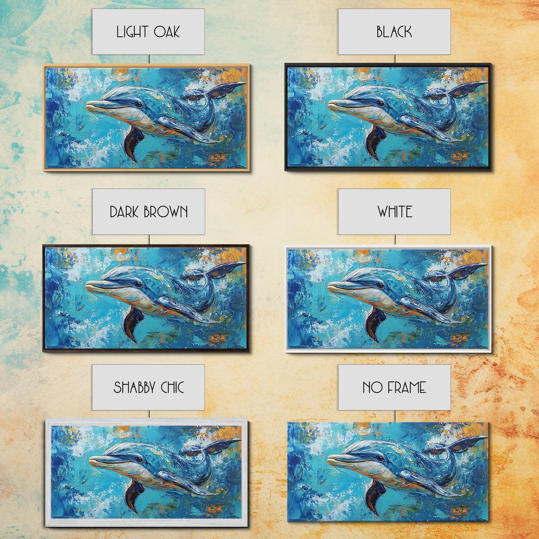 Dolphin Painting, Whale Painting, Blue and Green Wall Art, Nautical Wall Art, Gift Idea for Her, Ocean Art, Canvas Print, Coastal Decor