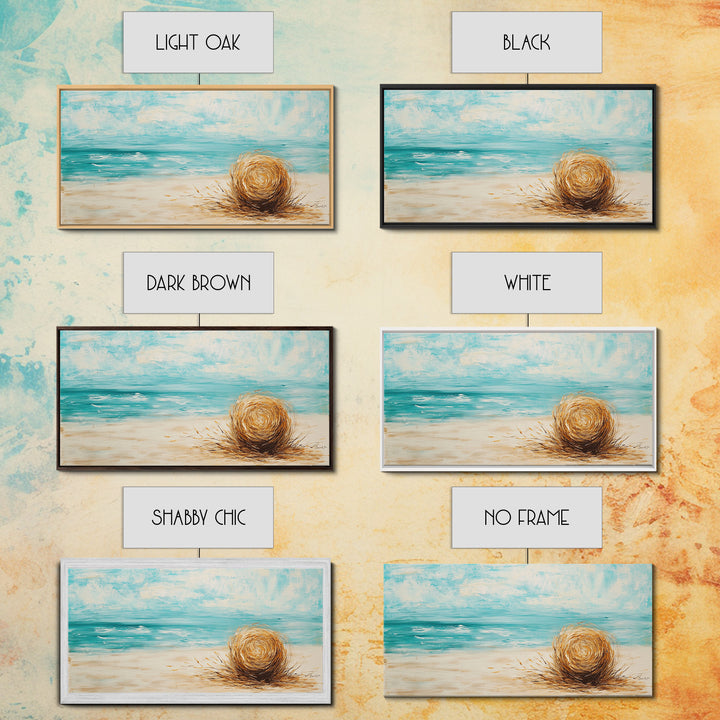 Beach Grass, coastal wall art, farmhouse decor, nautical painting, seascape painting, framed canvas print, panoramic art