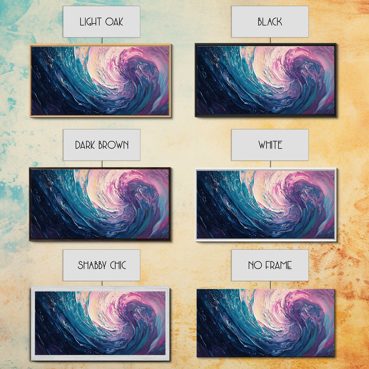 Abstract Wave, Ocean Swirl, Panoramic Art, Canvas Print, Coastal Decor, Teal Wall Art, Nautical Wall Art, Whimsical Art, Surf Wall Art