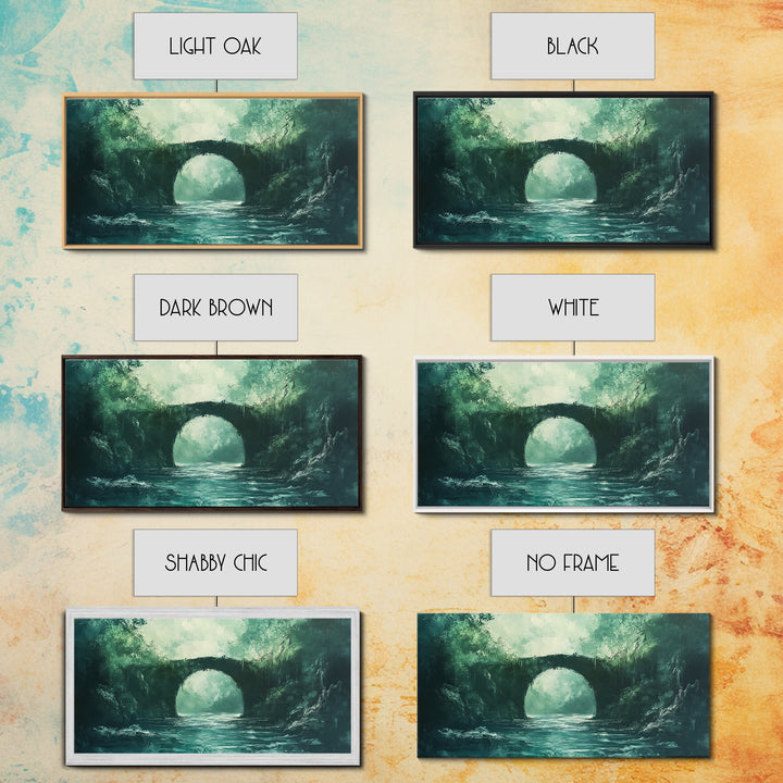 Dark Forest, Fantasy Art, Moody Art, Wabi Sabi Art, Extra Wide Art, Landscape Painting, Framed Canvas Print, Above Bed Wall Art