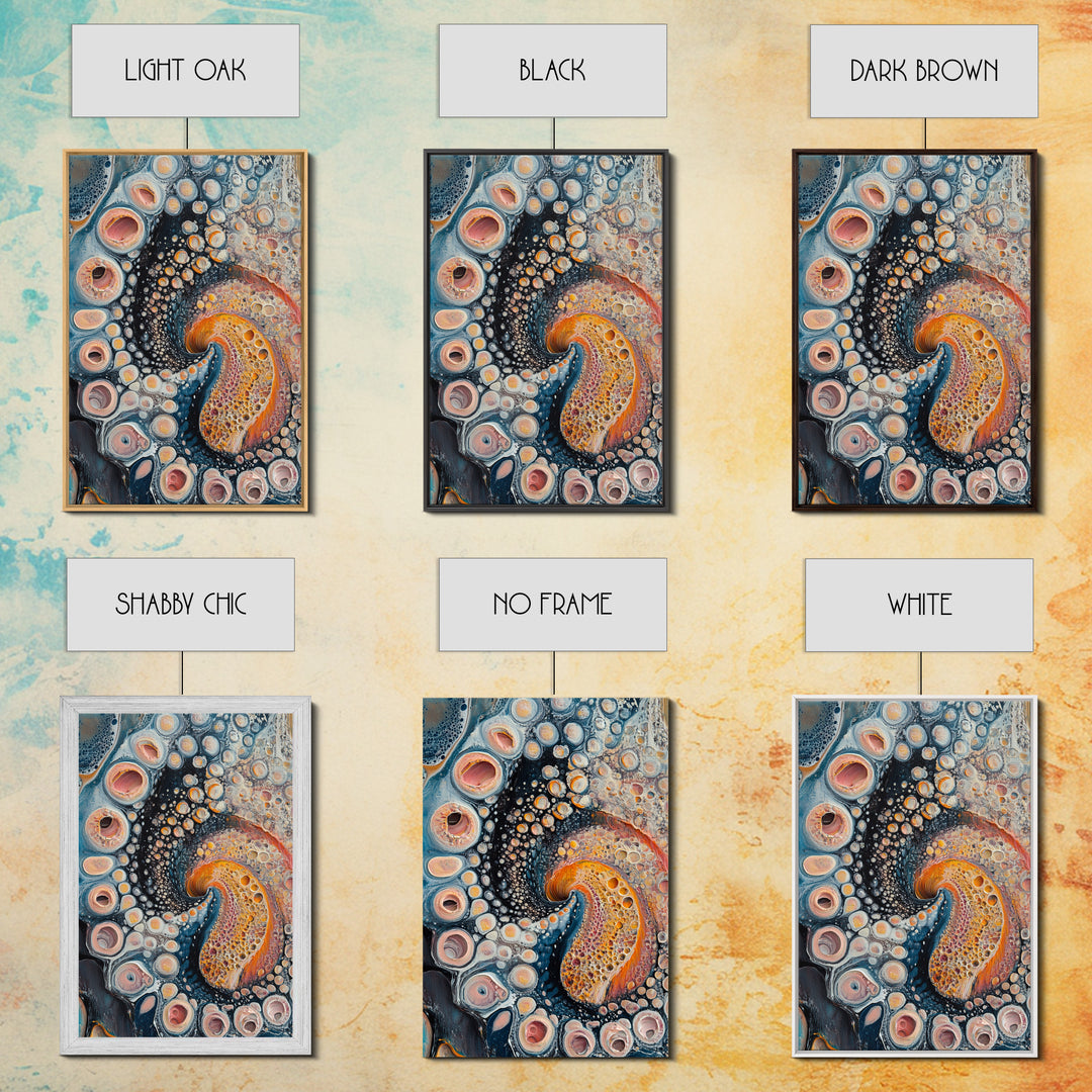 Abstract Swirl, Sacred Geometry Wall Art, Psychedelic Art, Science Art, Moody Art, Teal Wall Art, Canvas Print, Gift Idea