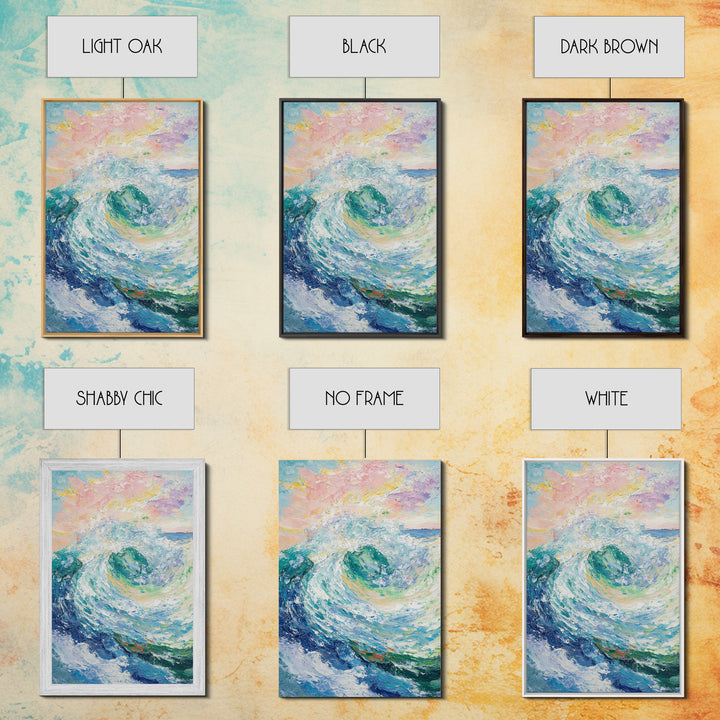 Ocean Wave Painting, Surf Wall Art, Coastal Cowgirl Wall Art, Seascape Painting, Canvas Print, Nautical Decor, Beach House Art