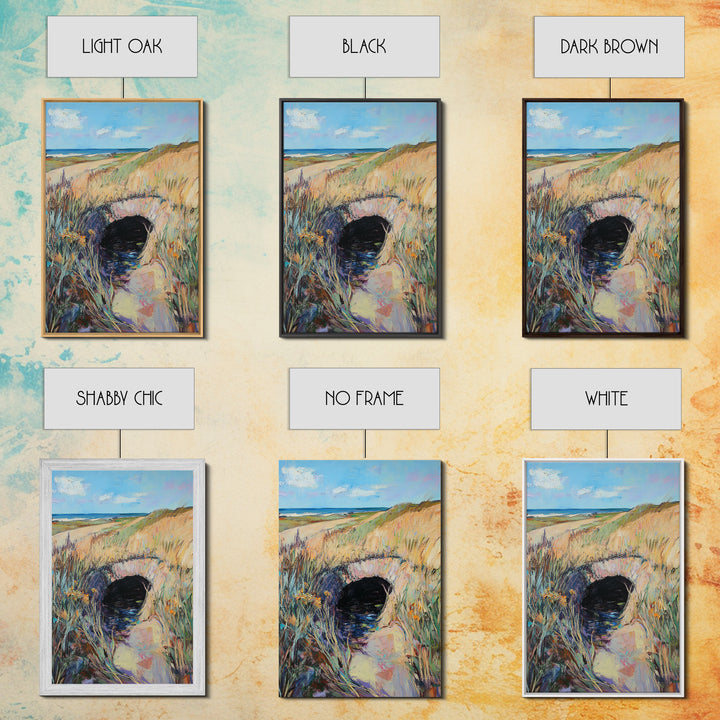 Coastal Landscape, Ireland painting, countryside decor, farmhouse art, blue and green wall art, framed canvas print, landscape painting