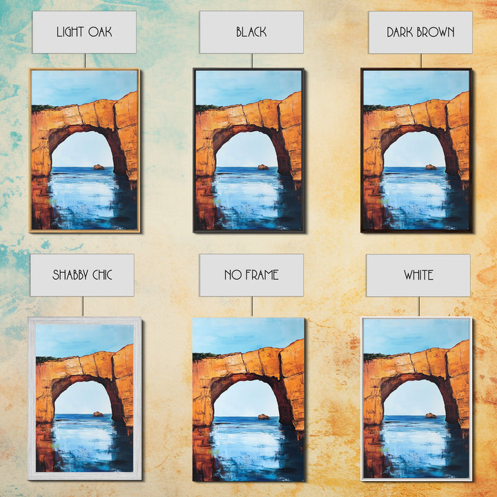 Ocean Arch, coastal painting, seascape painting, nautical decor, beach house art, extra wide art, framed canvas print, wall decor
