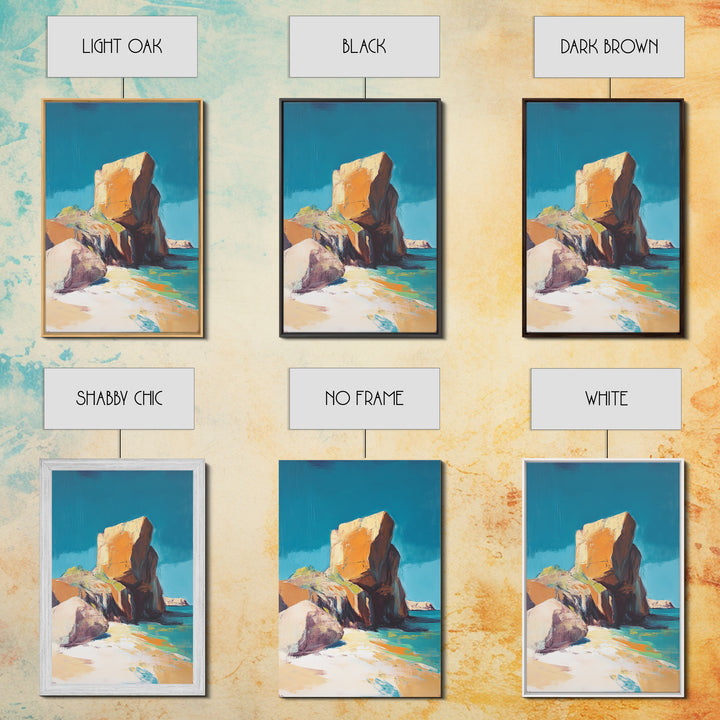 Coastal Rock, Seascape Painting, Canvas Print, Nautical Wall Art, Coastal Decor, Beach Art, Ocean Landscape, Gift Idea, Living Room Art