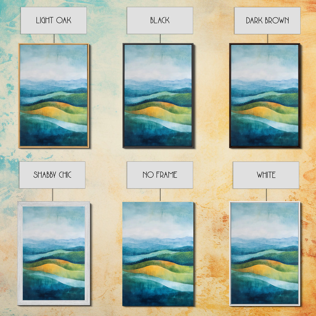 Rolling Hills, Mountain Painting, Canvas Print, Landscape Art, Southwest Wall Art, Rustic Decor, Minimalist Art, Gift Idea