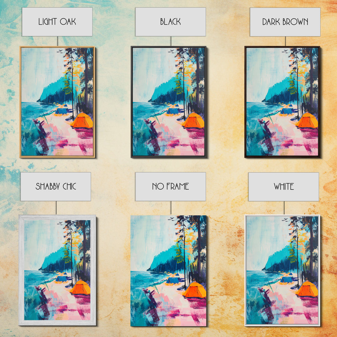 Coastal Camping, Joshua Tree Art, Coastal Cowgirl Wall Art, Outdoor Painting, Nautical Decor, Above Sofa Art, Canvas Print