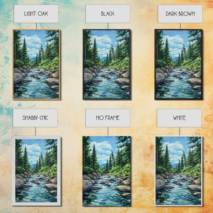 pine tree art, landscape painting, framed canvas print, mountain painting, rustic wall art, above couch art, farmhouse art