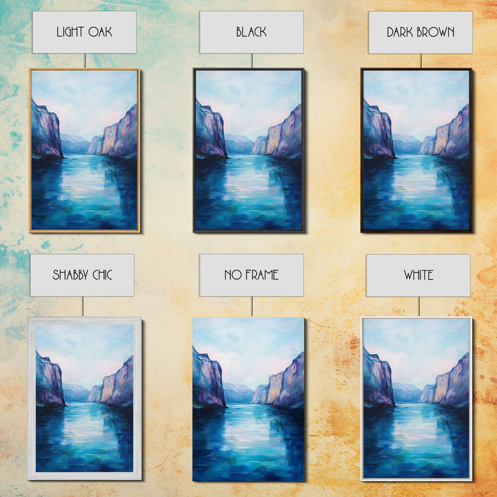 coastal landscape art, framed canvas print, nautical painting, seascape painting, blue and green wall art, ocean painting, gift idea