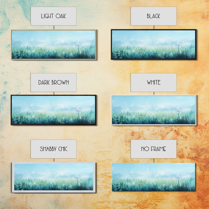 Dreamy Meadow Painting Framed Canvas Print - Soft Pastel Wildflower Art, Peaceful Nature Wall Decor, Bedroom BAesthetic, Gift Idea