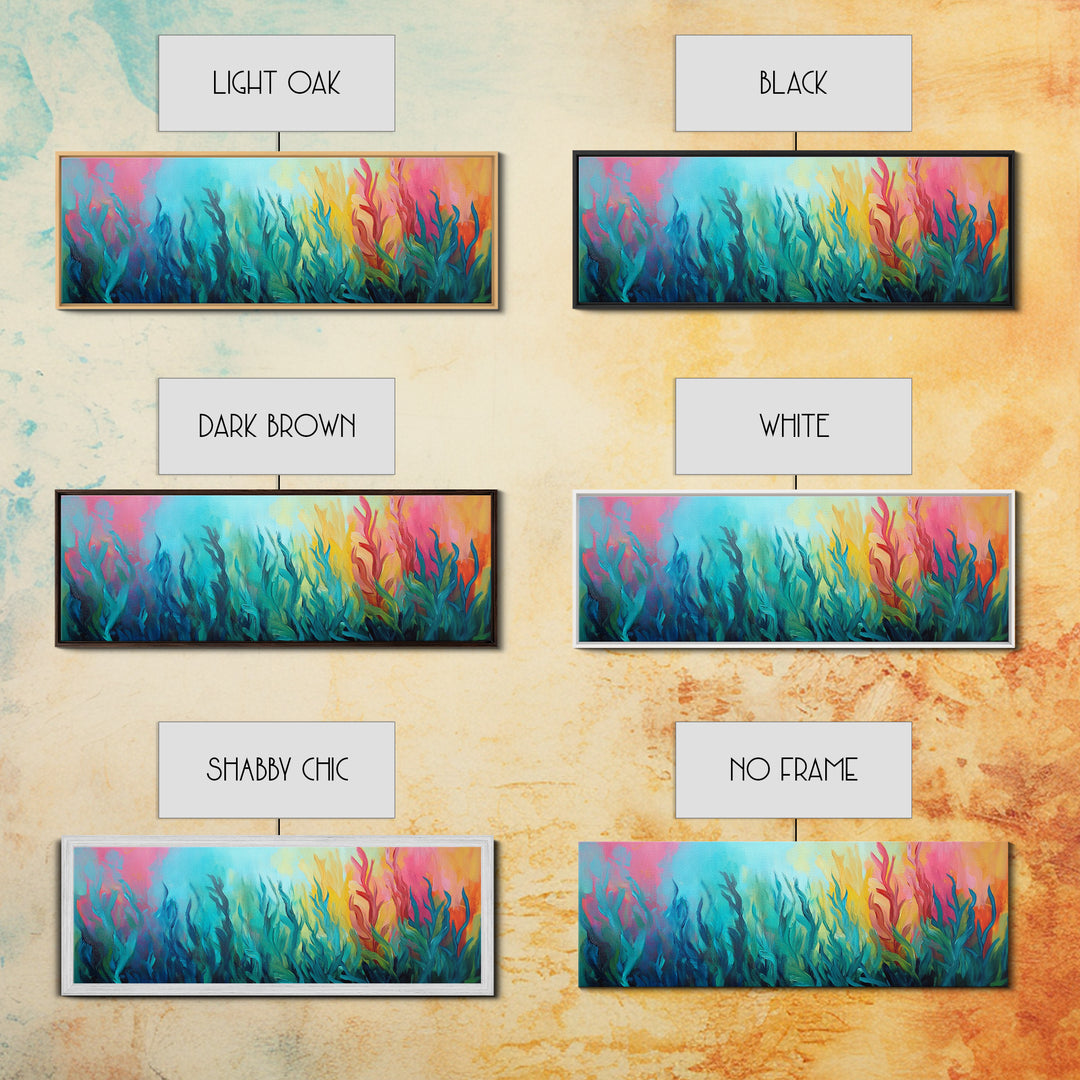 Abstract Seaweed Canvas Print Vibrant Coastal Wall Art, Ocean Inspired Decor, Modern Underwater Painting, Boho Home Accent