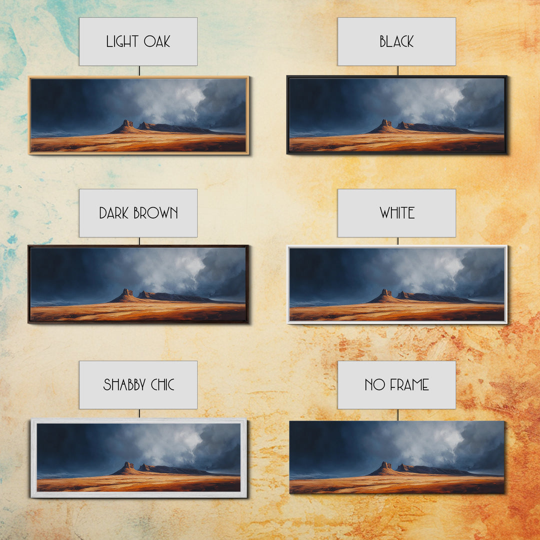 Desert Storm Canvas Print Moody Landscape Art, Southwestern Wall Art, Nature Painting, Office Decor, Living Room Artwork