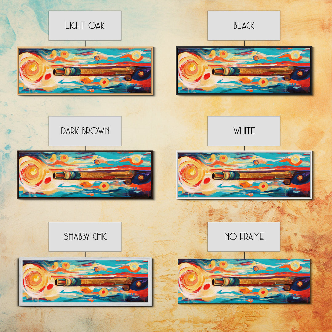 Abstract Shotgun Art Framed Canvas Print Vibrant Wall Decor Western Painting Rustic Living Room Wall Art Southwestern Boho Style