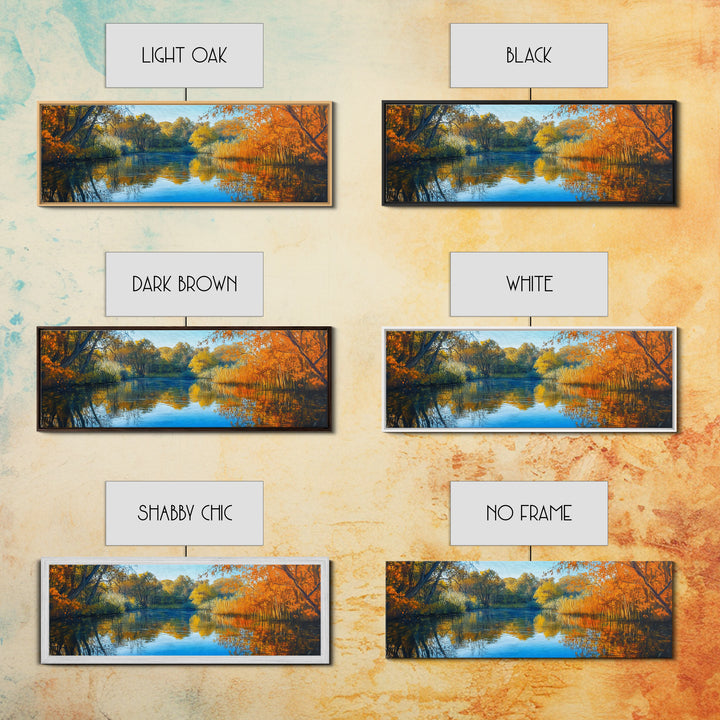 Autumn Lake, Fall Landscape Painting, Nature Wall Art, Seasonal Home Decor, Canvas Print, Rustic Cabin Artwork, Living Room Art