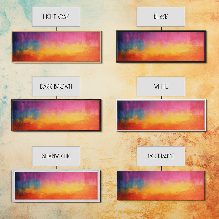 Colorful Gradient, Vibrant Abstract Painting, Modern Wall Art, Sunset Tones, Canvas Print, Boho Style, Living Room Artwork