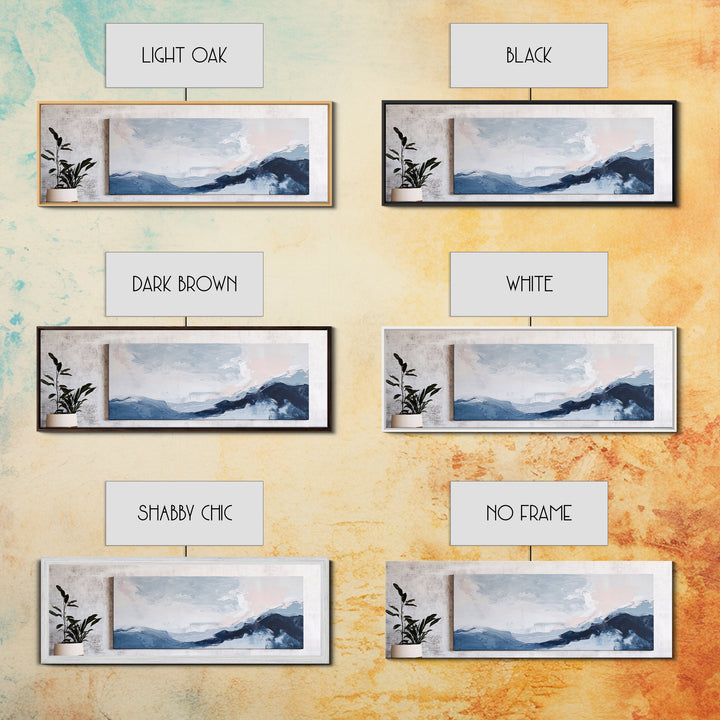 Blue Abstract Waves Canvas Print Minimalist Coastal Wall Art, Serene Seascape Painting, Modern Office or Living Room Decor, Gift Idea