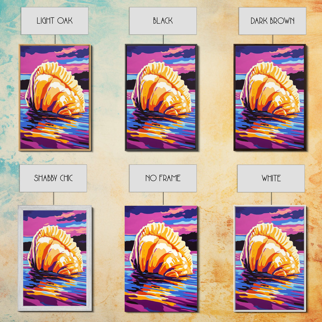 Ocean Rock Formation, Framed Canvas Print, Vibrant Seascape, Coastal Art, Nautical Home Decor, Bold Nature Scene, Beach House Accent