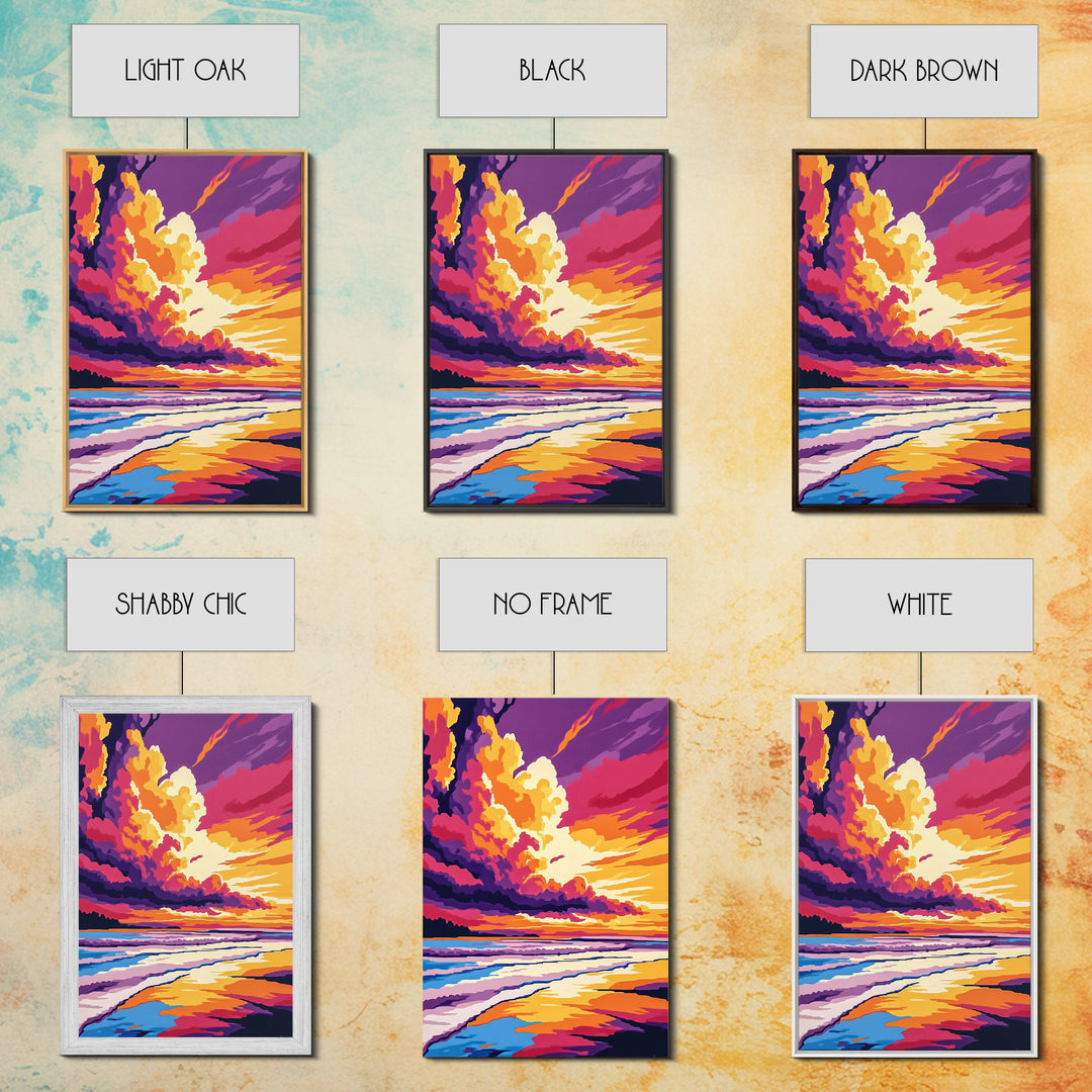 Ocean Sunset, Beach Art, Coastal Decor, Canvas Print, Vibrant Seascape, Modern Wall Art, Tropical Sunset, Bedroom Wall Decor