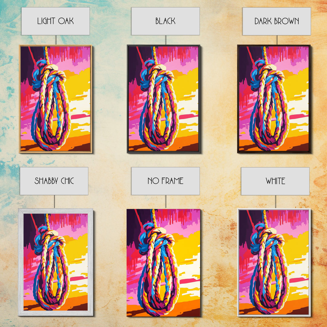 Nautical Rope, Maritime Wall Art, Coastal Home Decor, Vibrant Ocean Print, Framed Canvas Print, Beach House Aesthetic, Rustic Seaside Art