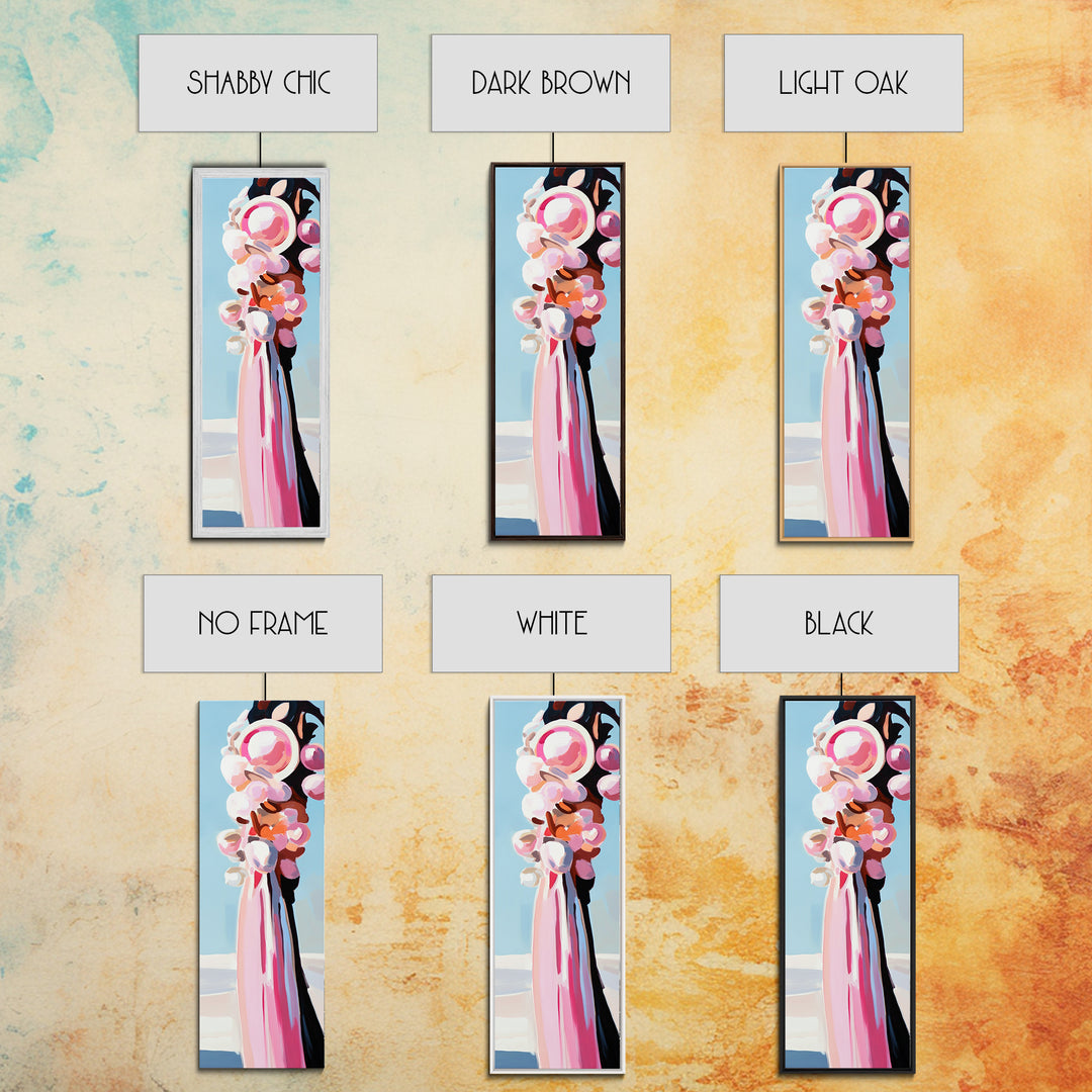 Abstract, Pink Bouquet, Floral Wall Art, Framed Canvas Print, Modern Expressionist Art, Soft Color Palette, Bedroom Wall Art