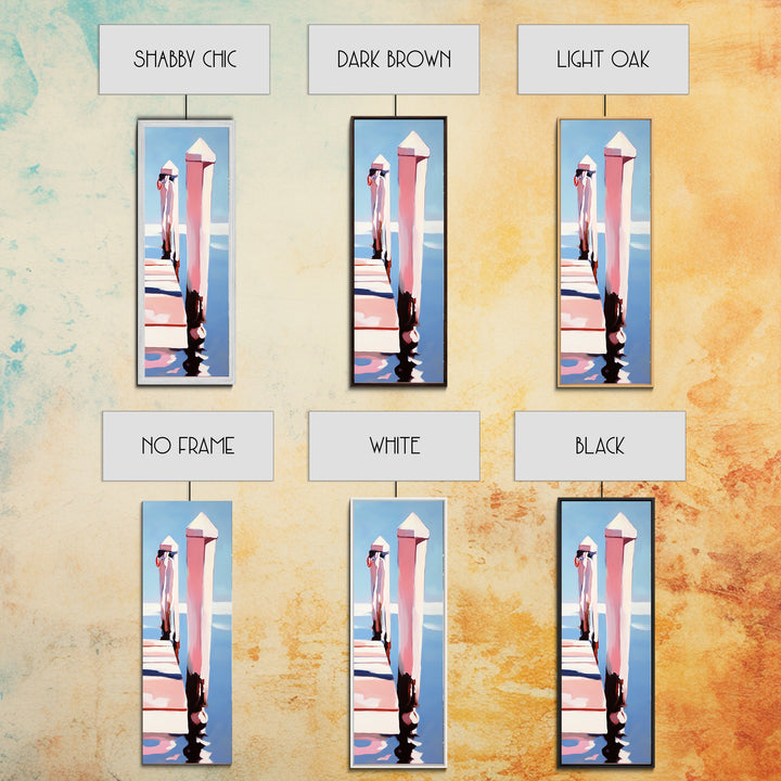 Dockside View, Ocean Reflection, Coastal Escape, Framed Canvas Print, Nautical Wall Art, Beach House Decor, Relaxing Home Aesthetic