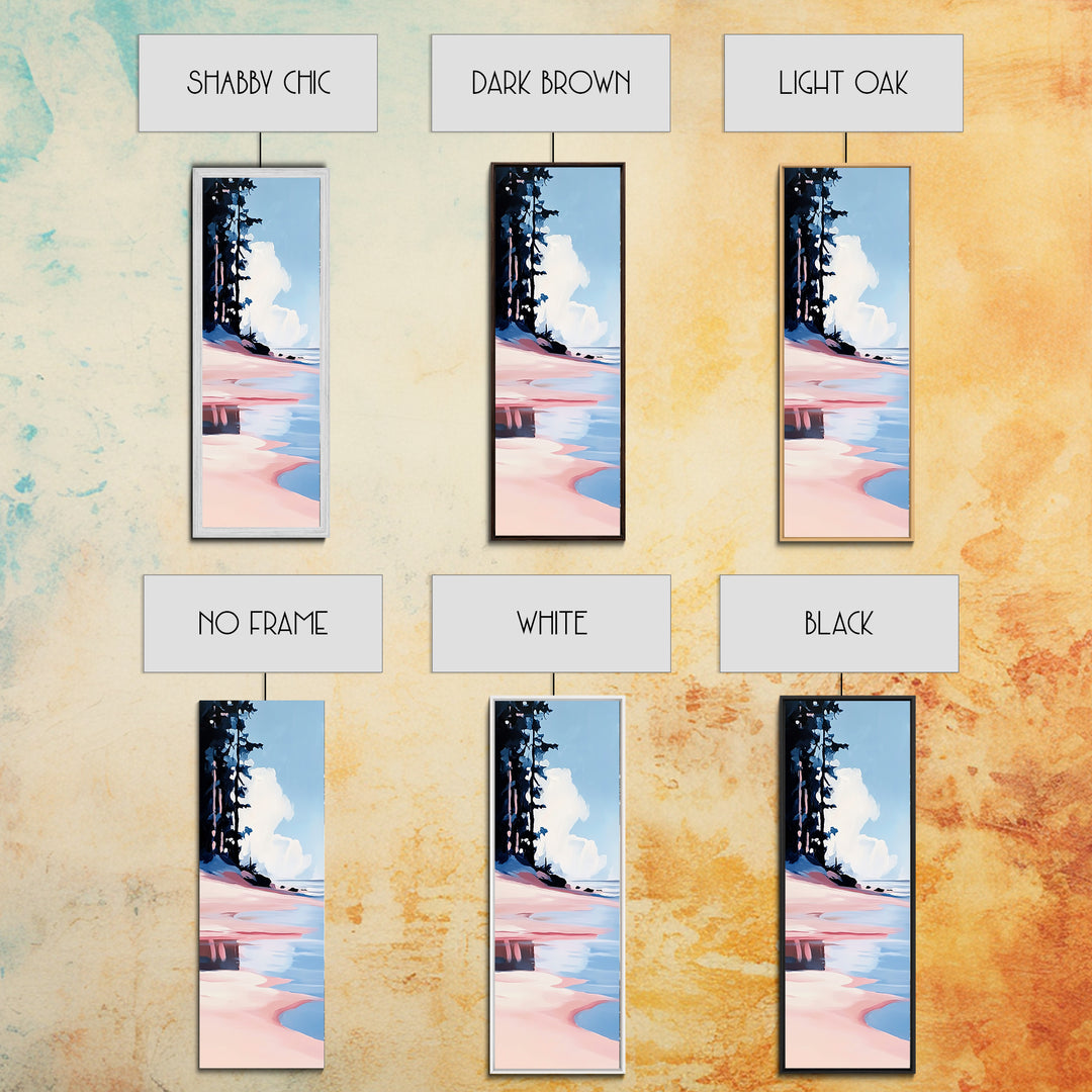 Coastal Serenity, Beach Landscape, Ocean Wall Art, Seascape Painting, Minimalist Art, Living Room Wall Decor, Framed Canvas Print