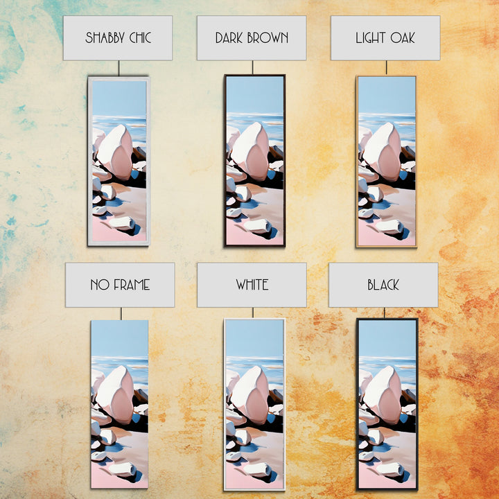 Coastal Rocks, Ocean Wall Art, Minimalist Seascape, Blue and White Decor, Beach House Aesthetic, Modern Landscape, Canvas Print