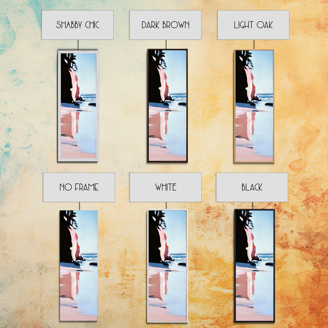 Clifftop Ocean View, Coastal Landscape Art, Serene Blue Decor, Nature Inspired Painting, Beach House Aesthetic, Framed Canvas Print