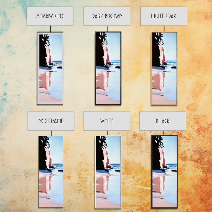 Clifftop Ocean View, Coastal Landscape Art, Serene Blue Decor, Nature Inspired Painting, Beach House Aesthetic, Framed Canvas Print