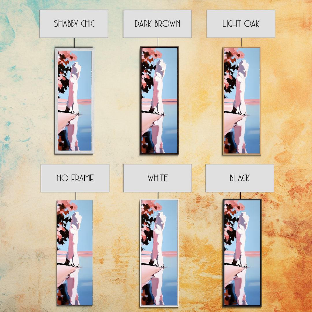 Birch Trees Painting, Reflective Water Art, Serene Landscape Decor, Modern Nature Wall Art, Lake House Aesthetic, Canvas Print