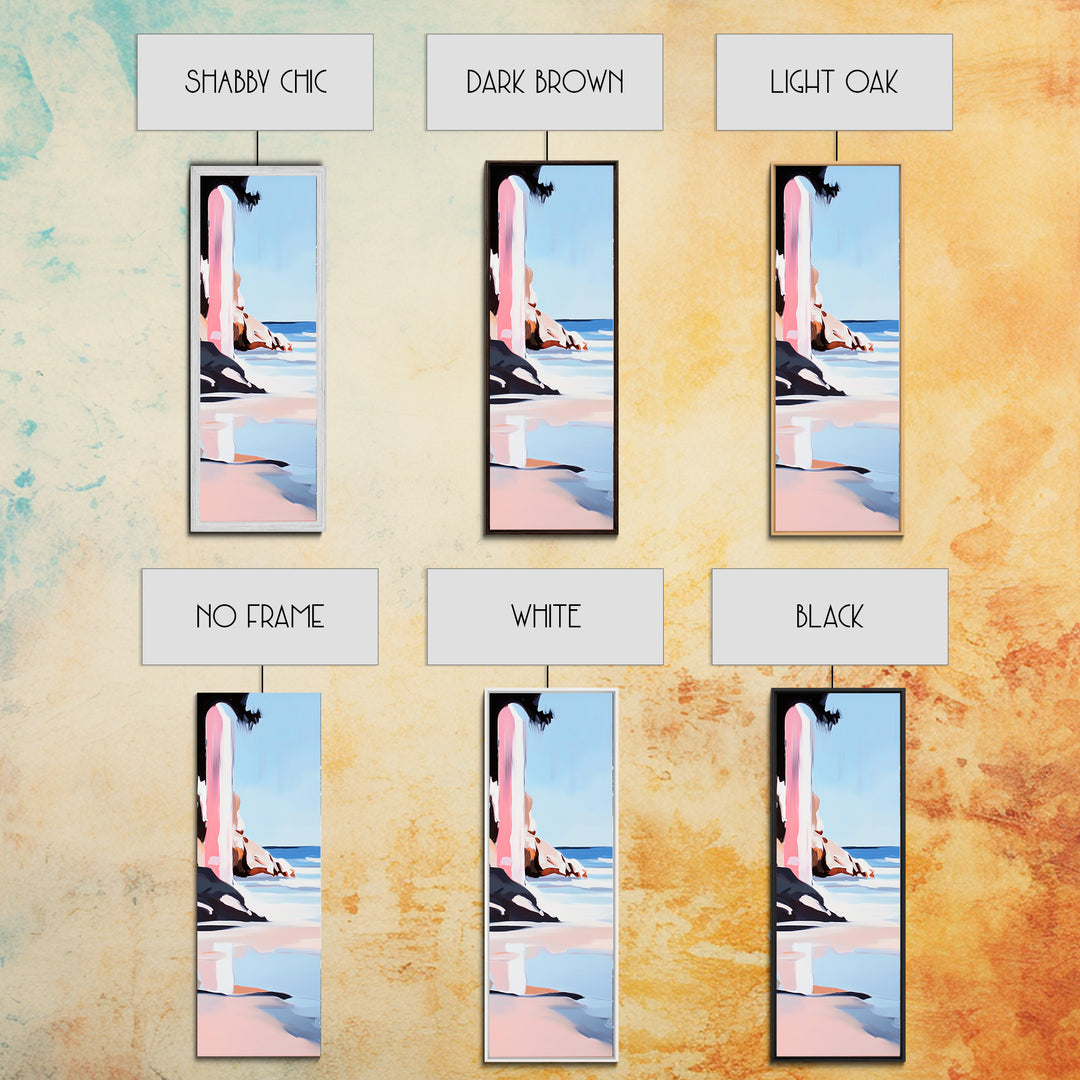 Cliffside, Ocean Horizon, Tranquil Seascape, Minimalist, Soft Pastel, Coastal Aesthetic, Serene Nature, Canvas Print