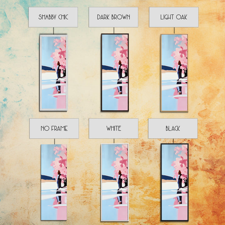 Cherry Blossom, Spring Landscape, Feminine Art, Nature Serenity, Japanese Garden, Pastel Aesthetic, Bedroom Wall Art, Framed Canvas Print