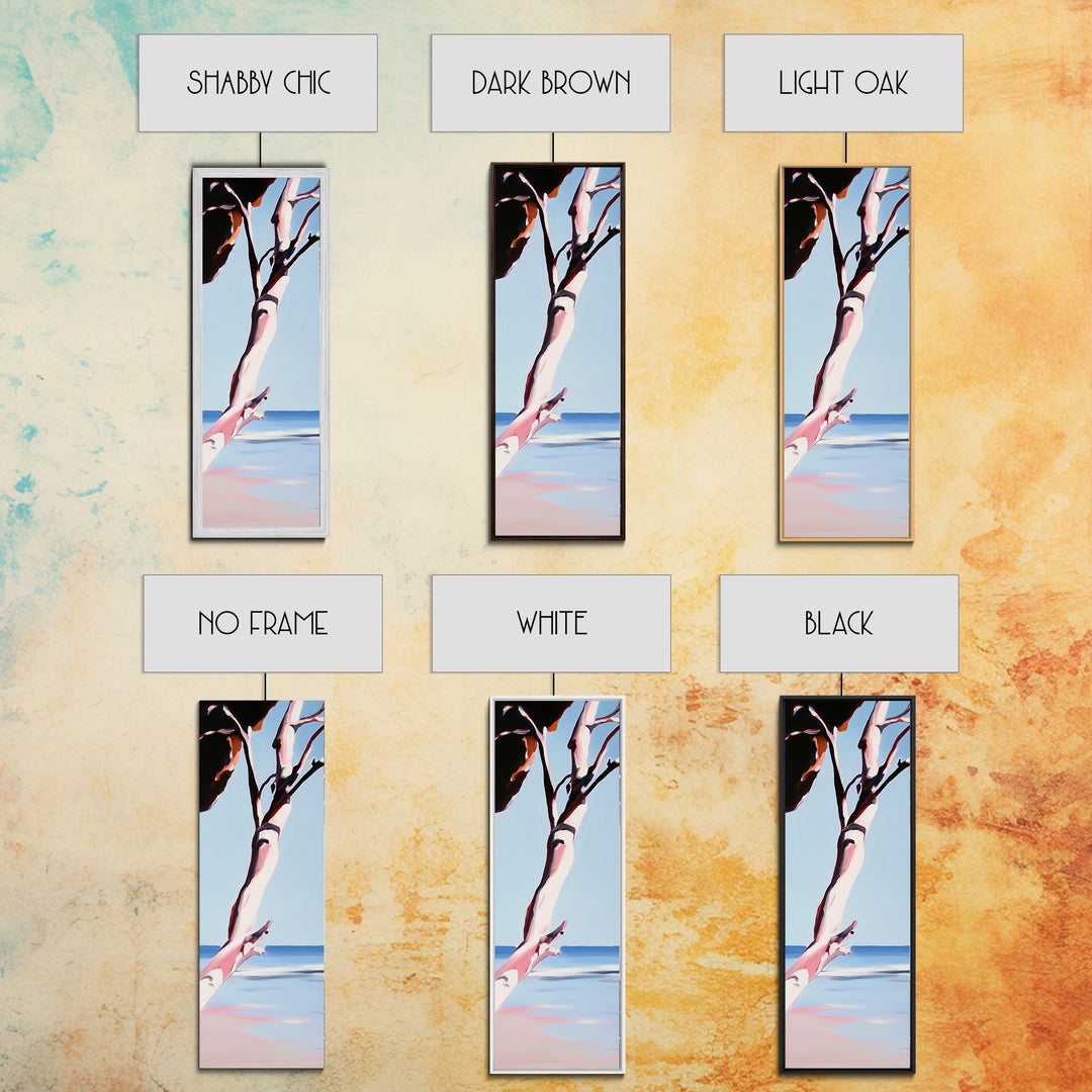 Coastal Branch, Ocean View, Blue Sky, Canvas Print, Modern Wall Art, Beach House Decor, Minimalist Painting, Living Room Art, Gift