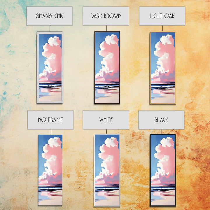 Pink Clouds, Coastal Sky, Beach Serenity, Canvas Print, Pastel Wall Art, Minimalist Painting, Bedroom Decor, Dreamy Art, Gift