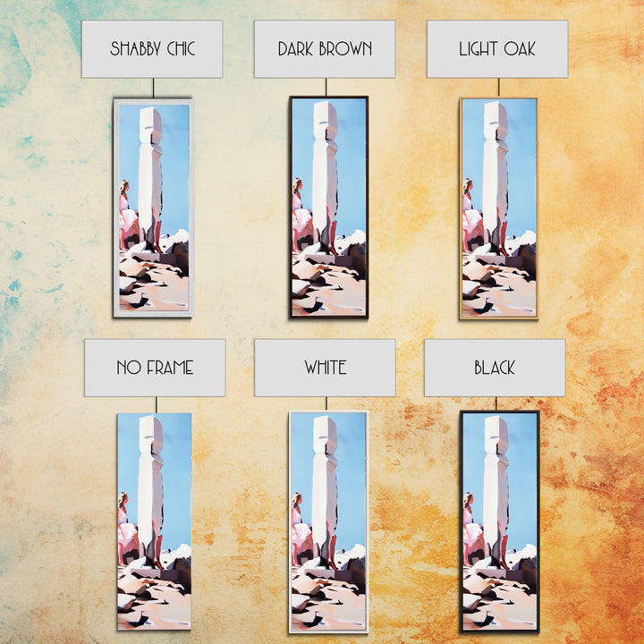 Stone Sculpture, Abstract Figure, Modern Minimalist Art, Desert Vibes, Contemporary Landscape, Earthy Tones, Framed Canvas Print