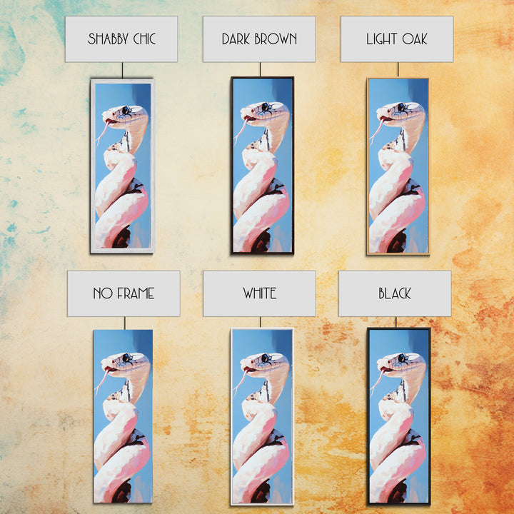 Coiled Snake, Wildlife Wall Art, Nature Print, Modern Animal Art, Framed Canvas Print, Boho Home Decor, Unique Statement Piece