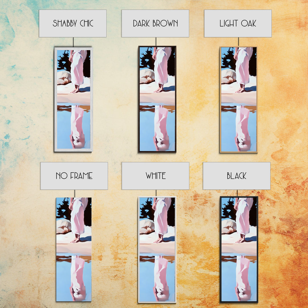 Barefoot Bliss, Soft Pastel Beach Art, Peaceful Escape, Serene Landscape, Earthy Tones, Coastal Decor, Bedroom Canvas Print