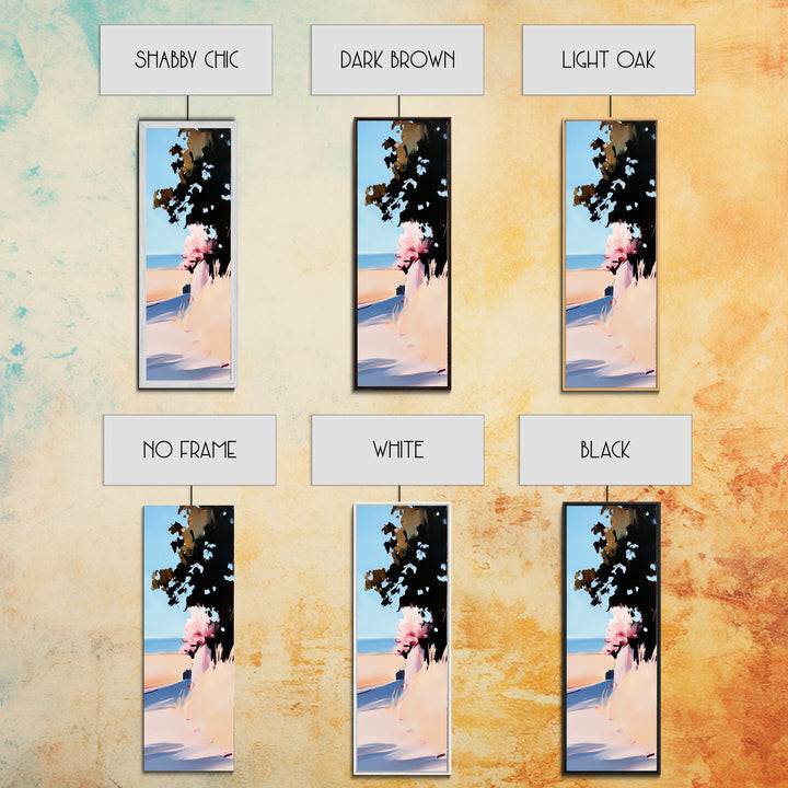 Coastal Serenity, Sunlit Landscape Art, Beachside Tranquility, Nature Inspired, Peaceful Horizon, Warm Aesthetic, Living Room Canvas Print