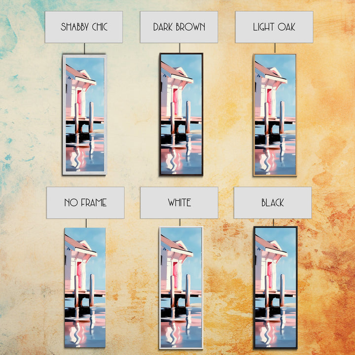 Dock House, Coastal Wall Art, Beach House Decor, Nautical Artwork, Ocean Reflection, Seaside Art, Living Room Art, Canvas Print