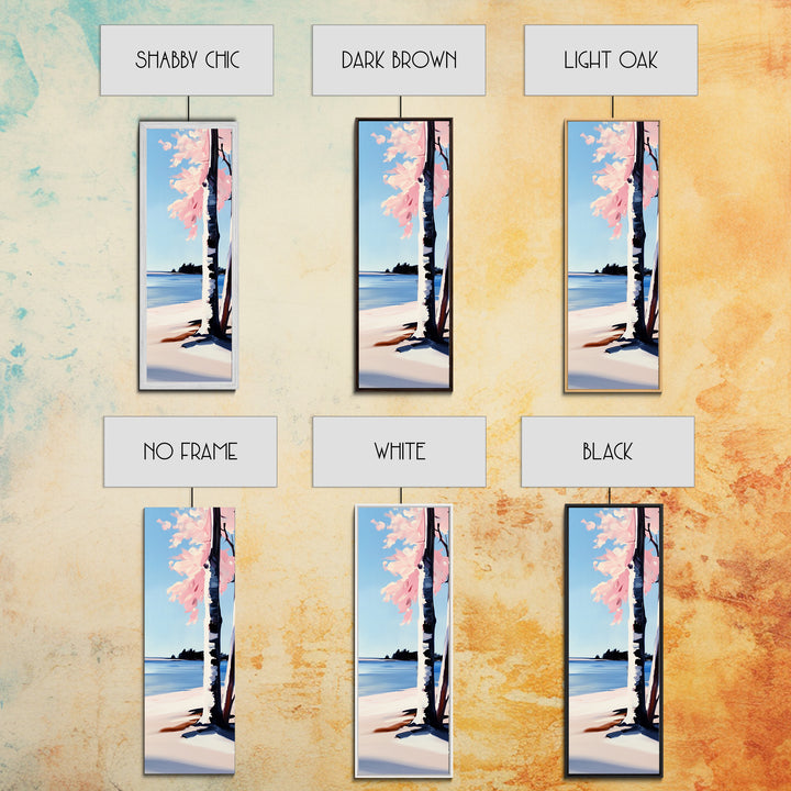 Coastal Birch Tree, Ocean Breeze, Minimalist Landscape, Dreamy Pastels, Framed Canvas Print, Nature Wall Art, Living Room Decor
