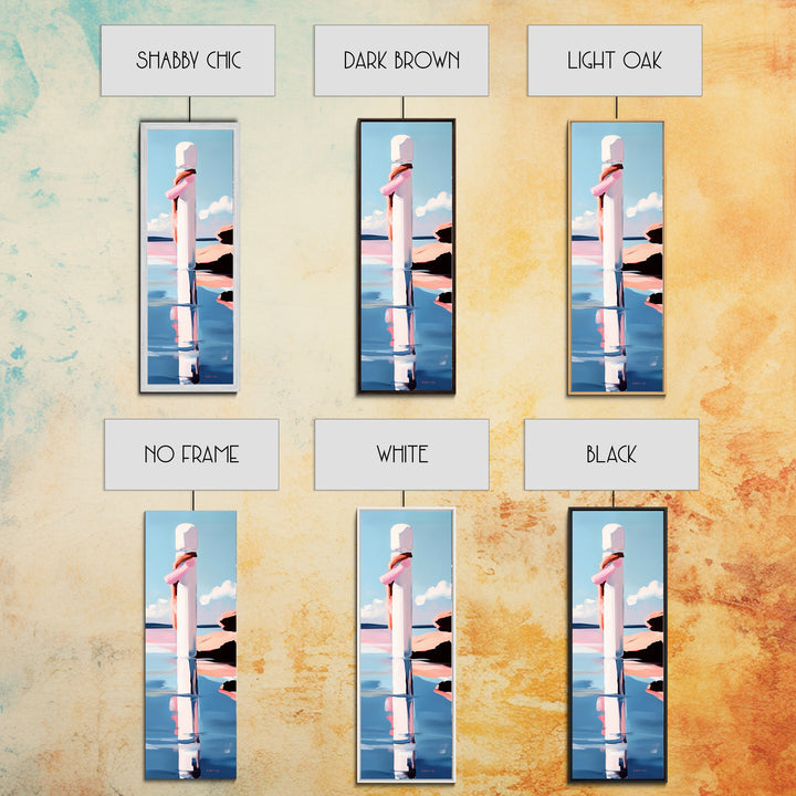 Coastal Reflection, Modern Beach Art, Minimalist Ocean Decor, Contemporary Wall Art, Blue and Pink Seascape, Canvas Print, Bedroom Wall Art