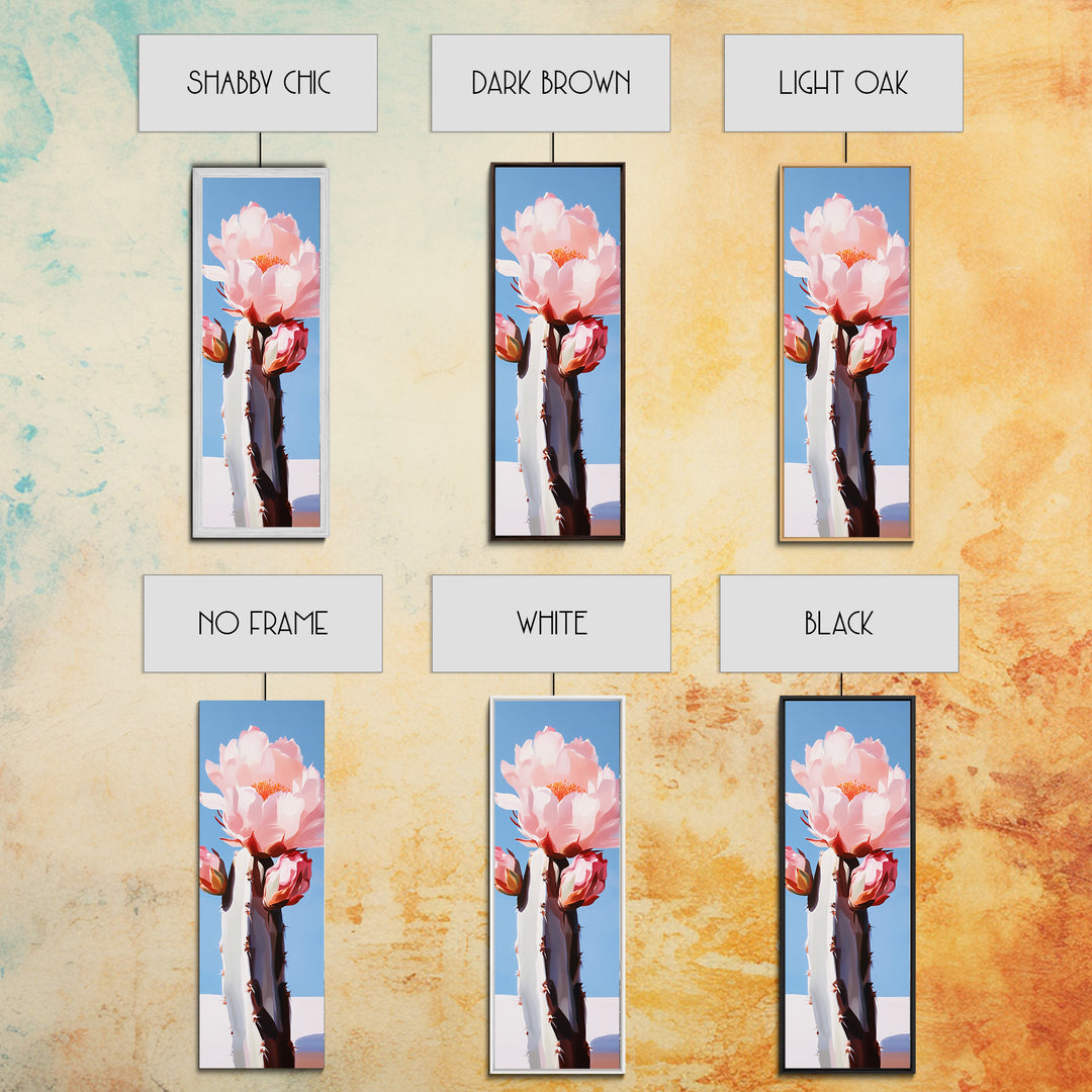 Blooming Cactus, Floral Wall Art, Desert Decor, Boho Aesthetic, Southwestern Art, Vibrant Botanical Painting, Canvas Print