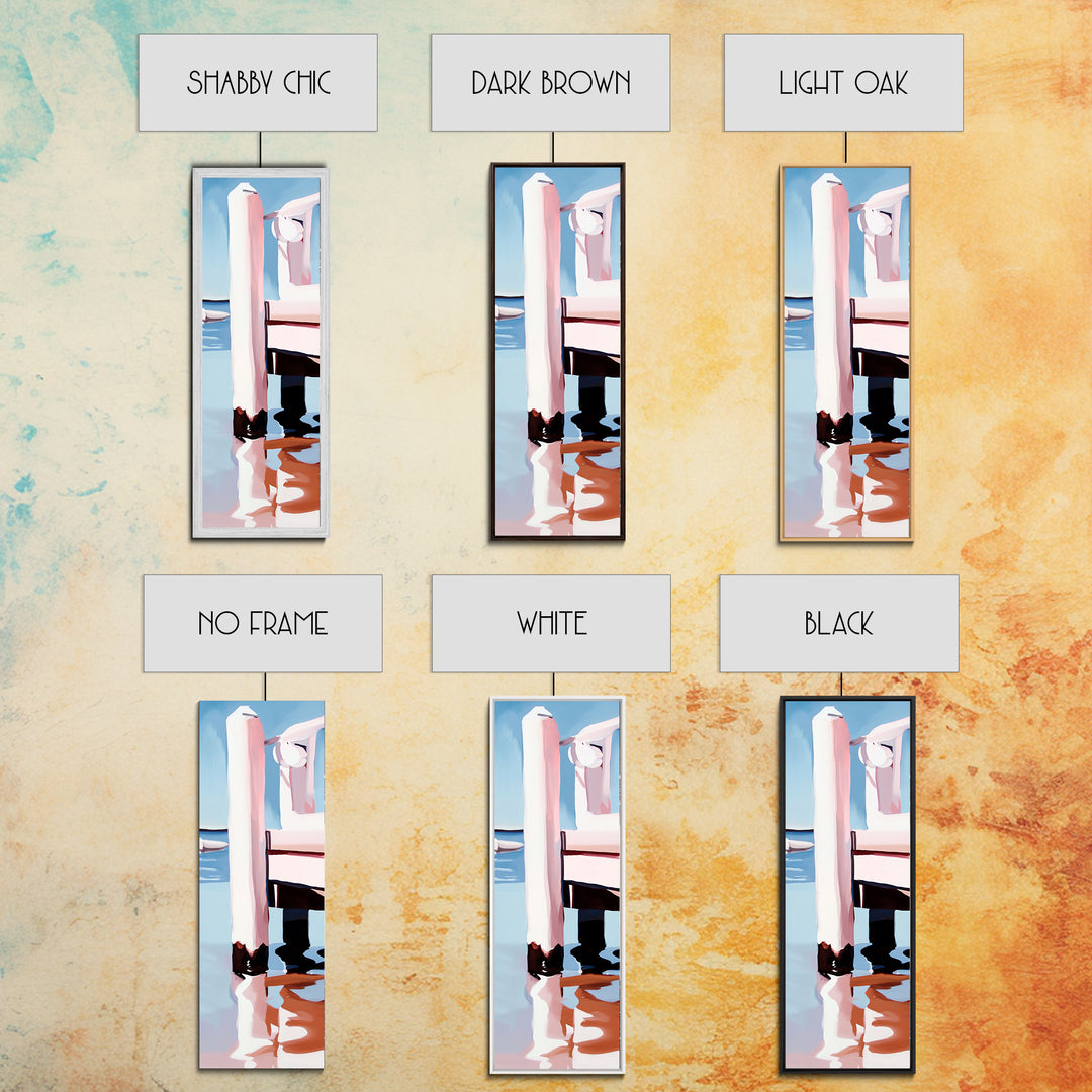 Dockside Reflection, Wooden Pier, Nautical Vibes, Framed Canvas Print, Coastal Art, Beach Home Decor, Minimalist Art, Bathroom Wall Art