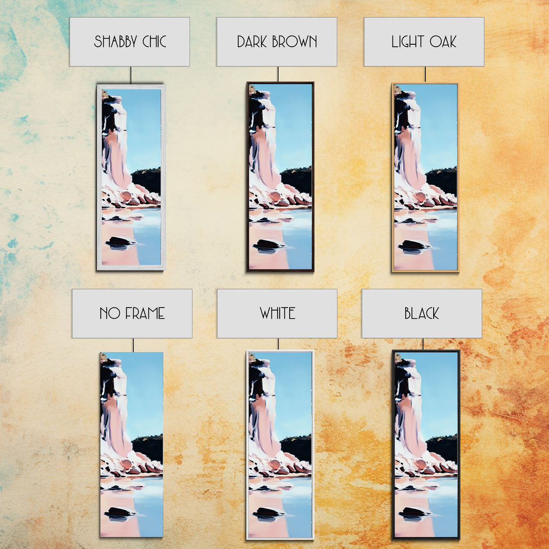 Cliffside Beauty, Ocean Landscape, Coastal Home Decor, Beach Wall Art, Modern Seascape, Framed Canvas Print, Minimalist Style