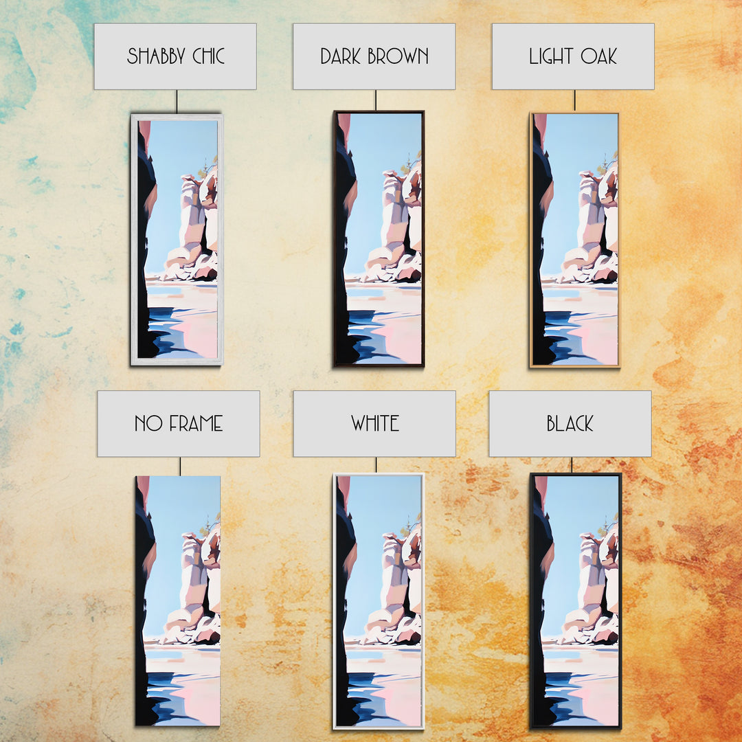 Rock Formations, Scenic Wall Art, Nature Canvas Print, Coastal Aesthetic, Modern Art, Earthy Tones, Landscape Painting, Zen Decor