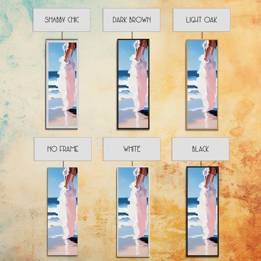 Coastal Elegance, Beach Reflection, Ocean Breeze, Framed Canvas Print, Minimalist Art, Bedroom Wall Art, Summer Aesthetic, Seaside Decor