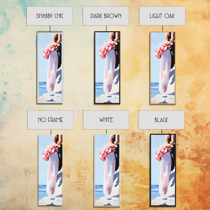 Blush Florals, Coastal Romance, Gentle Breeze, Framed Canvas Print, Feminine Wall Art, Boho Home Decor, Bedroom Art, Seaside Aesthetic