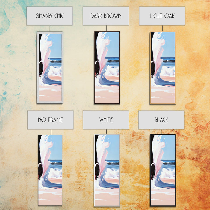 Coastal Wave, Pink Sunset, Canvas Print, Modern Beach Art, Abstract Ocean Wall Decor, Nautical Home Aesthetic, Living Room Art