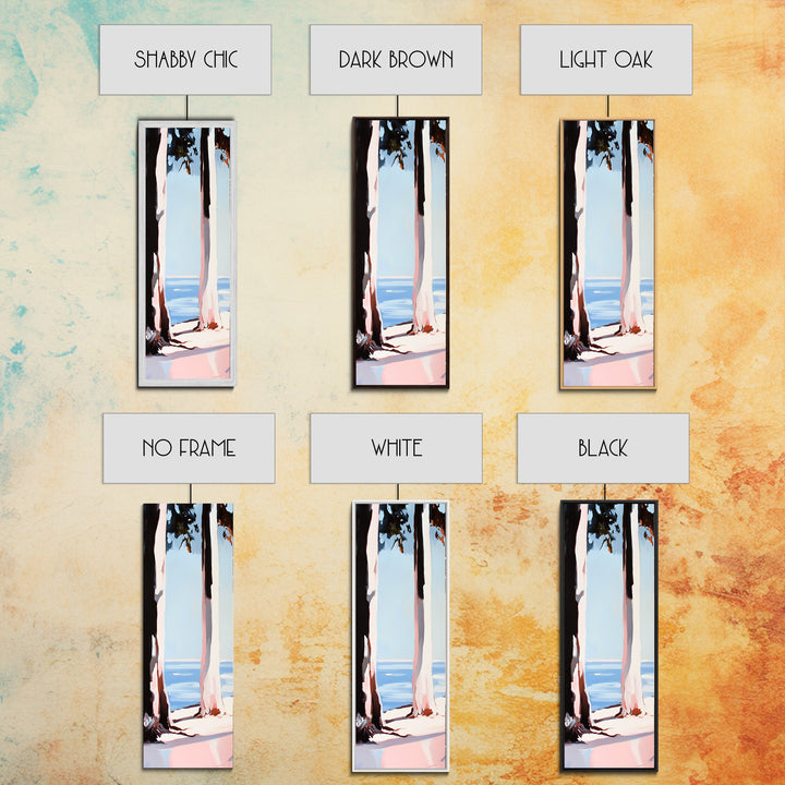 Coastal Trees, Beach Landscape, Minimalist Art, Framed Canvas Print, Modern Wall Art, Ocean View, Nature Decor, Living Room Wall Art