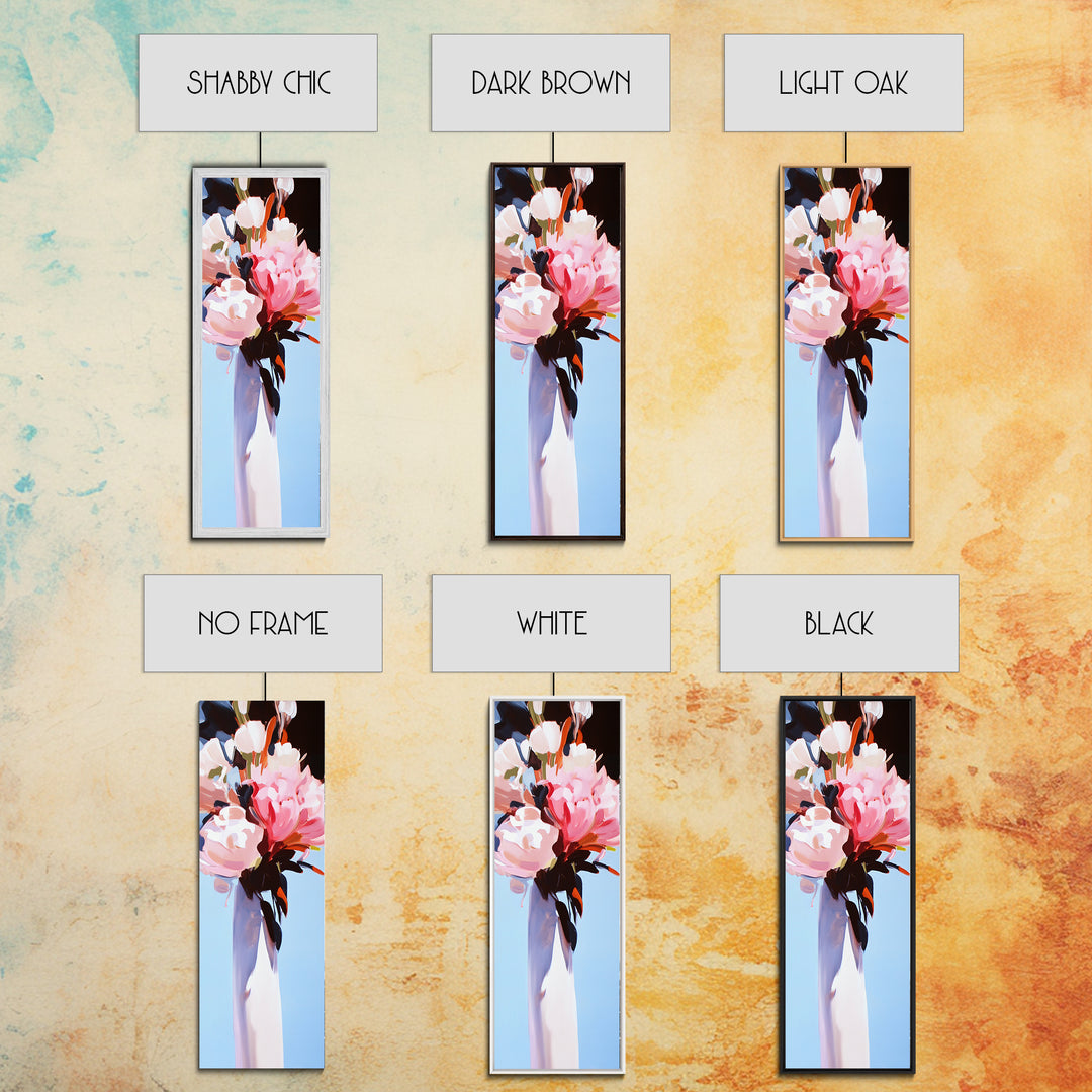 Abstract Floral Art, Bold Flower Painting, Romantic Wall Decor, Framed Canvas Print, Modern Home Art, Feminine Aesthetic, Bedroom Wall Art